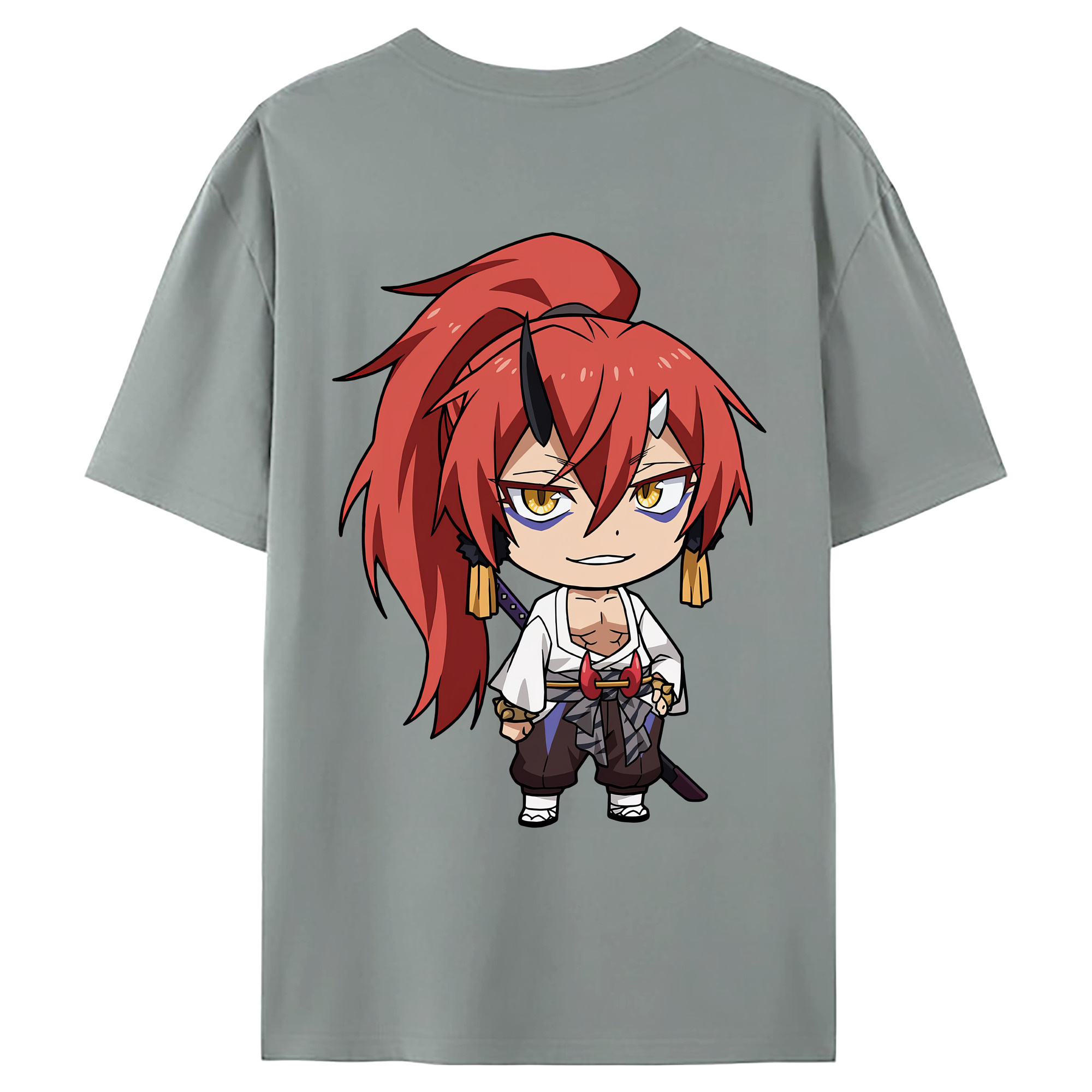 （画像用） 転スラ Regarding Reincarnated to Slime 綿100％ メンズ半袖Tシャツ（バックプリント） 通気性
